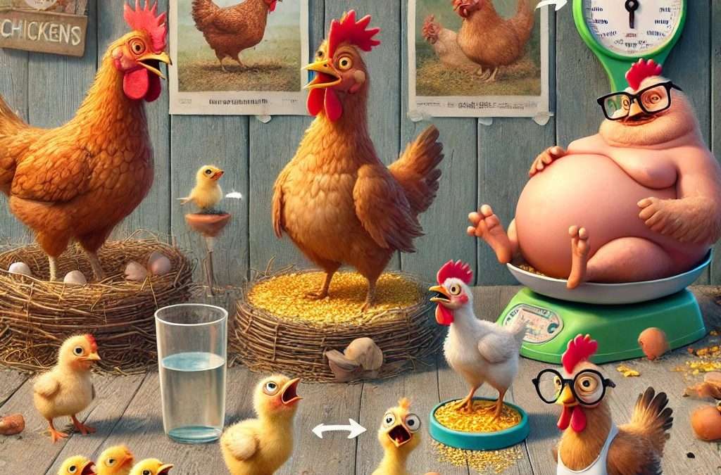 Ciclo de vida na criação de frangos