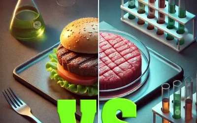Carne vegetal frente a carne cultivada.
