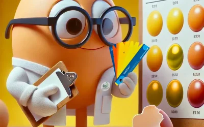 A referência em cor da gema: DSM Yolk Color Fan